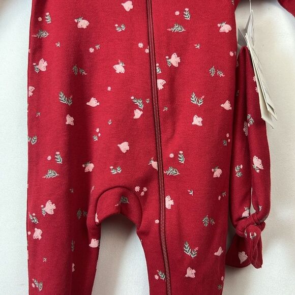 Nordstrom Red print holiday footie with headband NWT - Picture 7 of 13